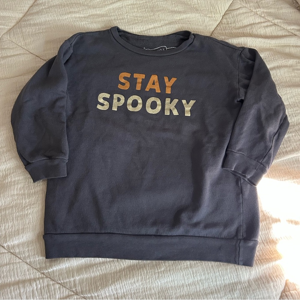 Kind Kids Club Stay Spooky Kids Halloween Sweatshirt - Gray size 4/5